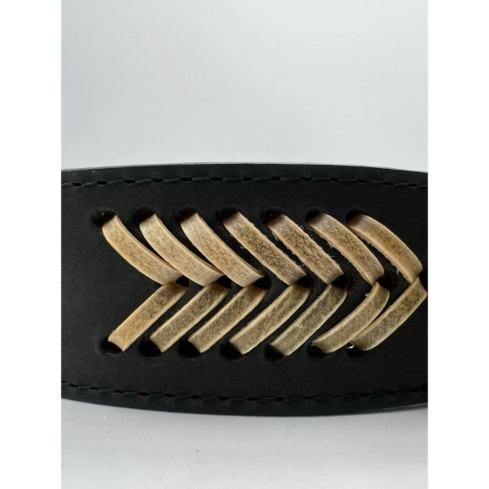 Brushy Creek Full‎ Grain Cowhide Leather Belt Black Size 44 Made In USA 4575